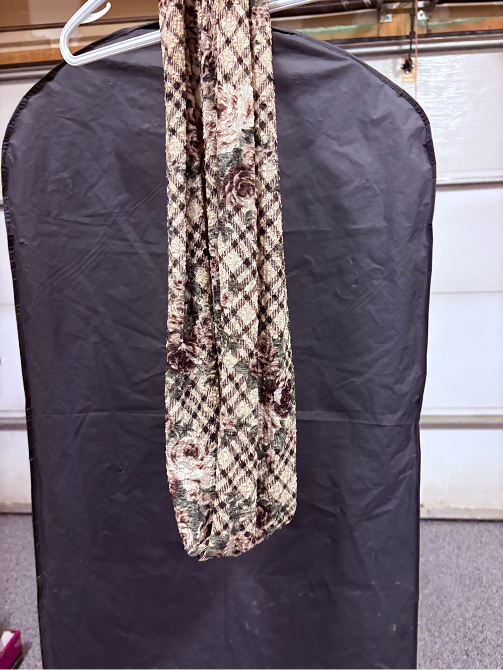 Floral Plaid Infinity Scarf - Neutral Tones